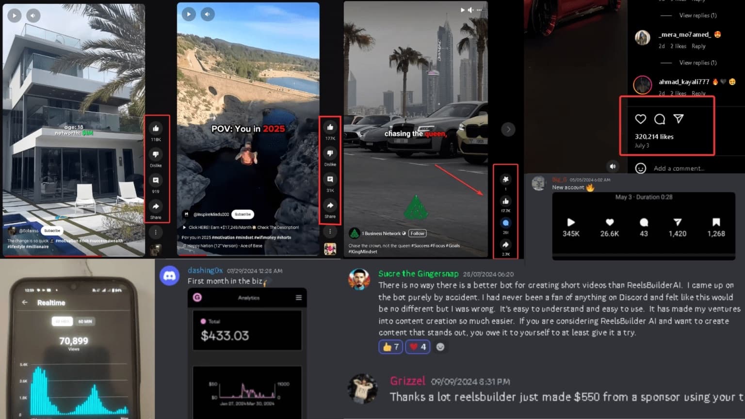 Real creator results - 320K likes, $550 sponsorship, 612K views